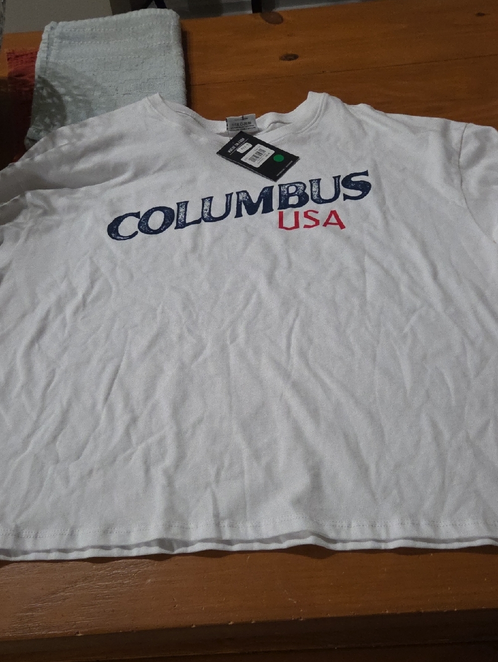 Columbus USA White Graphic Tee - Unbranded